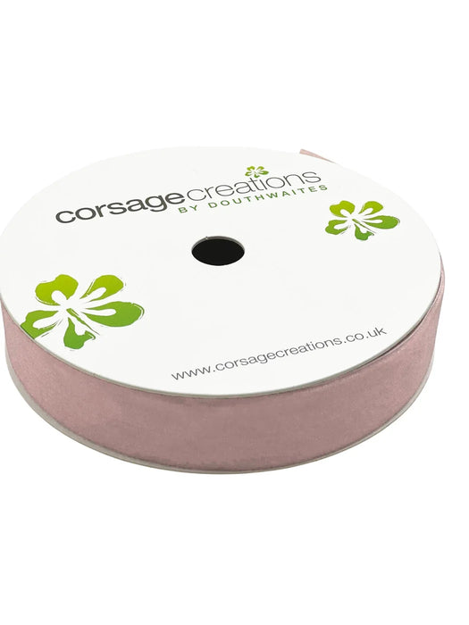 25mm Velvet Ribbon - Pale Pink  - 25mm x 10m