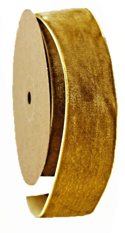 25mm Velvet Ribbon -Gold - 25mm x 10m