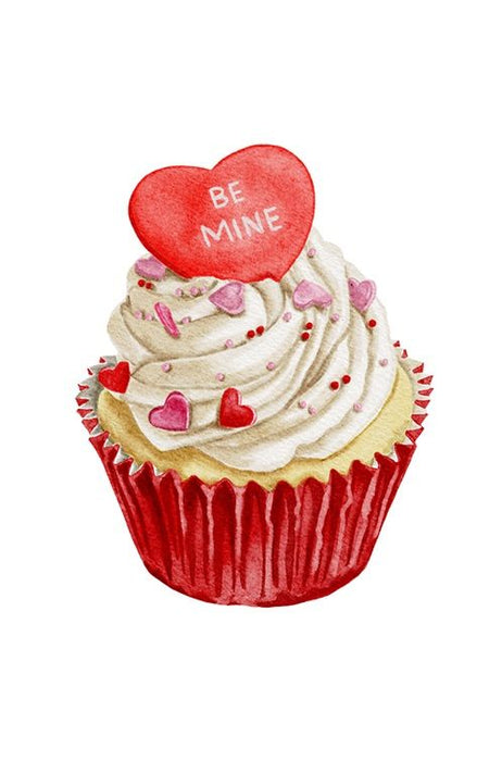 Valentine Florist Message Cards -  Be Mine Cupcake - Pack of 50