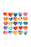 Valentine Florist Message Cards -  Multi Colour Hearts - Pack of