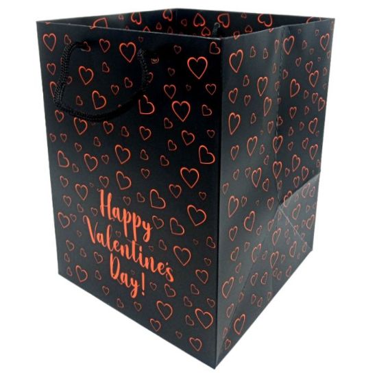 Valentines Day Flower Bag - Black