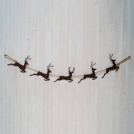 Rustic Metal Reindeer Garland x 180cm