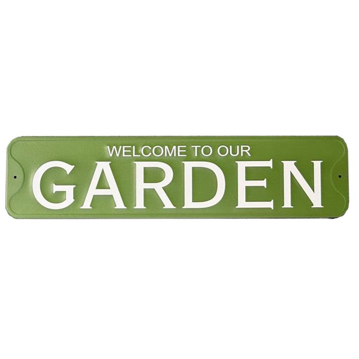 Welcome To Our Garden Metal Sign - 59.5 x15cm