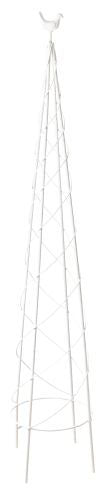 White Metal Round Obelisk with Bird 95cm tall 