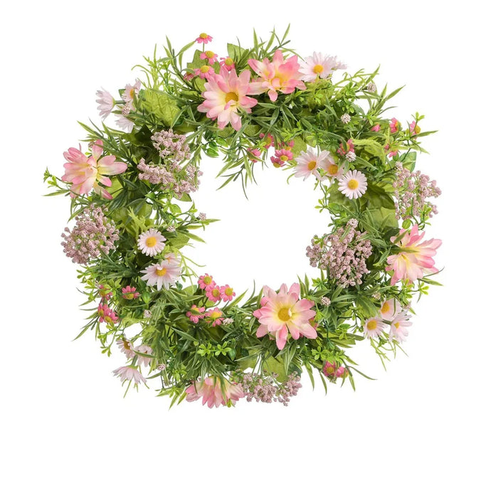 Wildflower Daisy Wreath x 38cm - Pink
