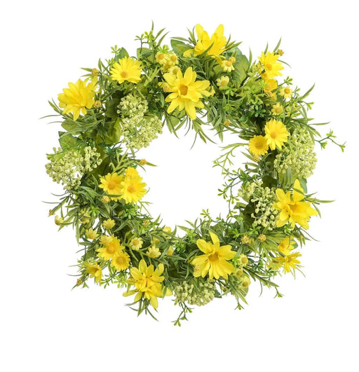 Wildflower Daisy Wreath x 38cm - Yellow