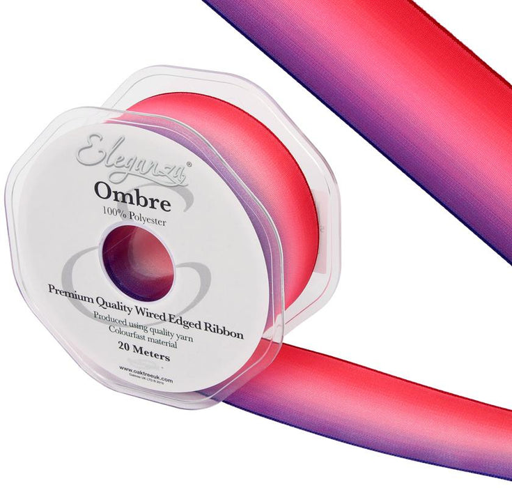 Wired Edge Ombre Ribbon 38mm x 20m - Tone 293