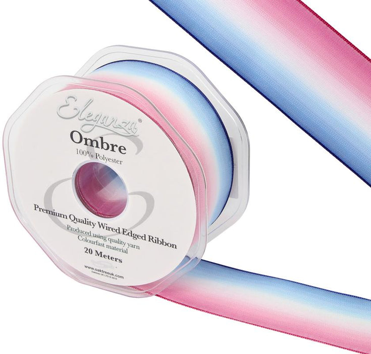 Wired Edge Ombre Ribbon 38mm x 20m - Tone 294