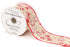 Wired Edge Christmas Red & White Sweeties Ribbon Roll - 63mm x 9.1m