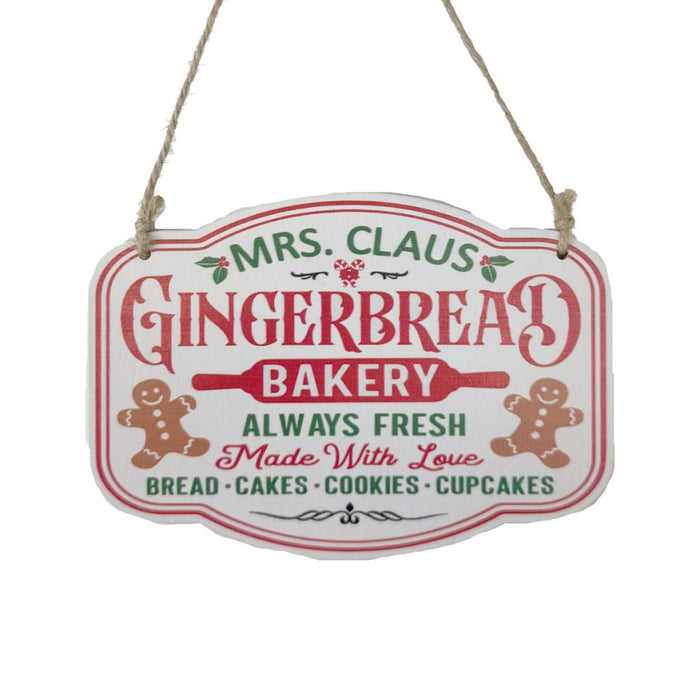 Wooden Gingerbread Bakery Sign 15x10.5cm