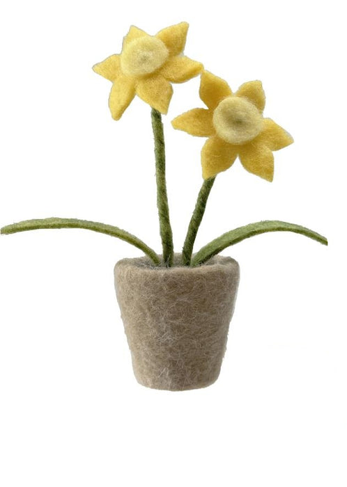 Wool Daffodil Pot - H16.5cm