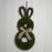 Hanging Moss & Rattan Rabbit Wreath with Bow x H22.5cm