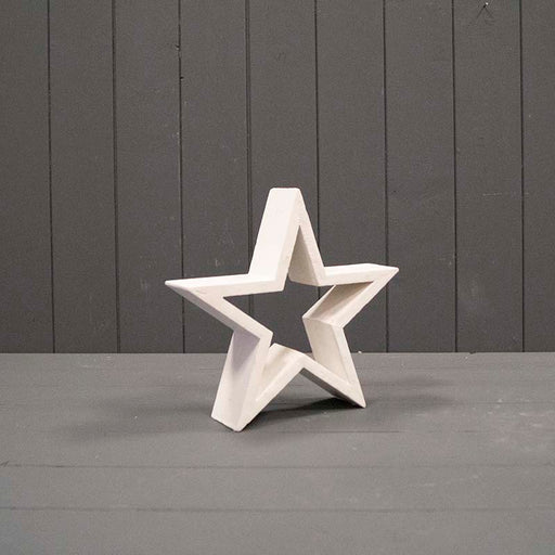 22cm White Wooden Star