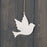 White Enamel Hanging Dove x 12cm