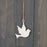 White Enamel Hanging Dove x 8cm