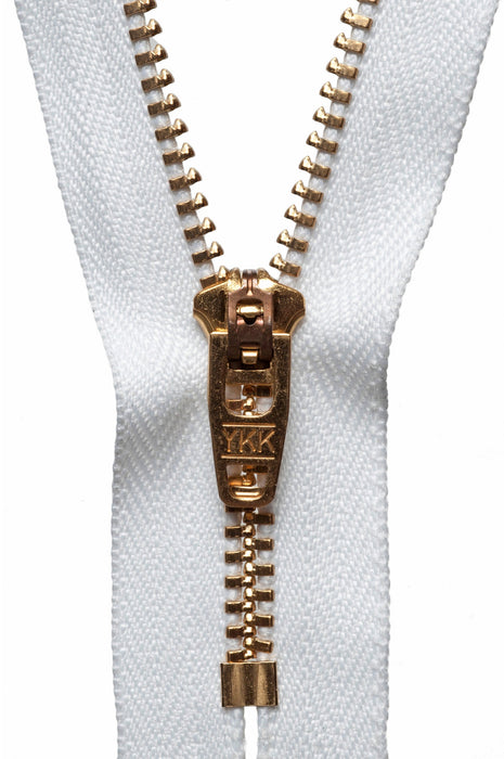 Brass Jeans Zip - 13cm - White