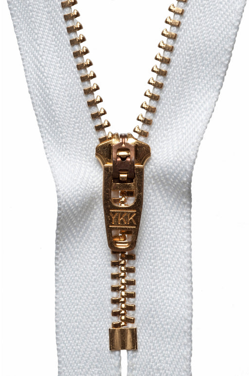 Brass Jeans Zip - 18cm - White