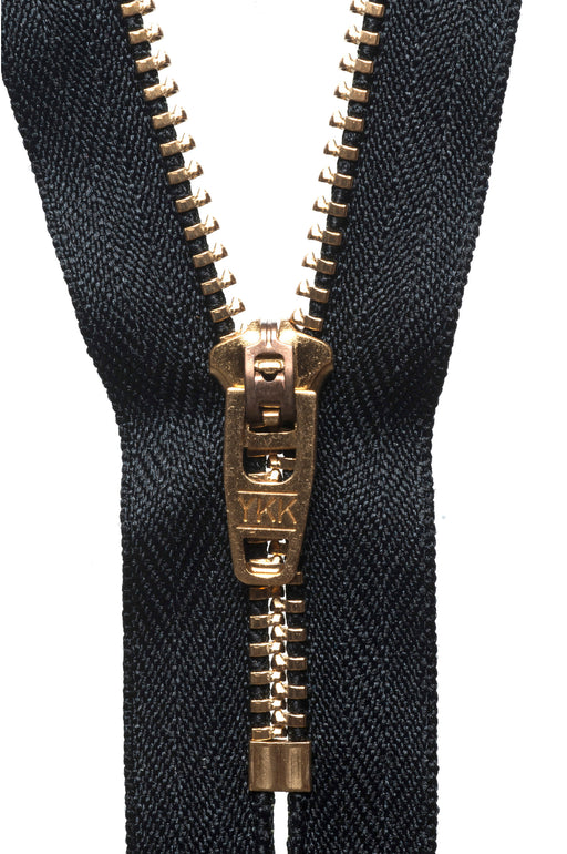 Brass Jeans Zip - 13cm - Black