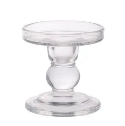 Zara Glass Pillar Candle Holder - Clear - Dia 8.4 x H8.7cm