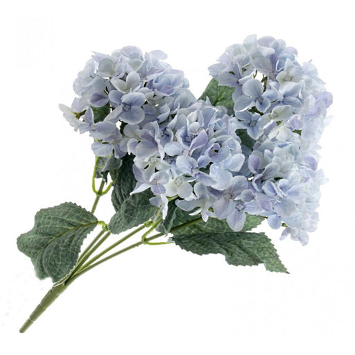 5 Head Artificial Hydrangea Flower Bush - Length 43cm - Light Blue