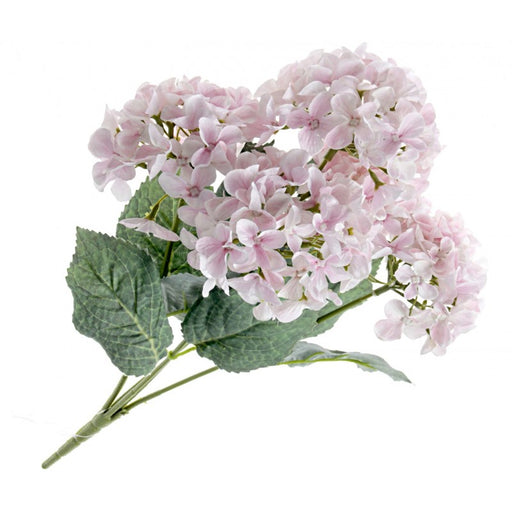 5 Head Artificial Hydrangea Flower Bush - Length 43cm - Light Pink