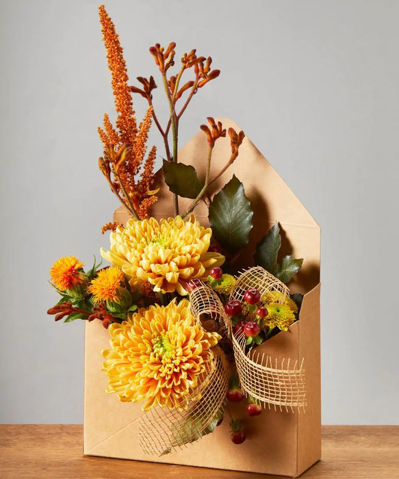 Box of 10 - Envelope Kraft Flower Box - Lined