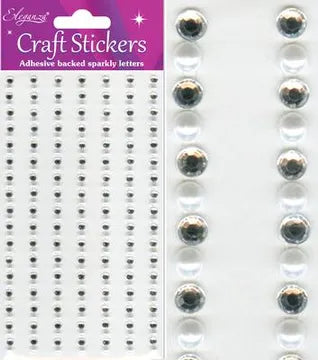 Eleganza Craft Stickers 4mm Diamond/Pearl x 238pcs