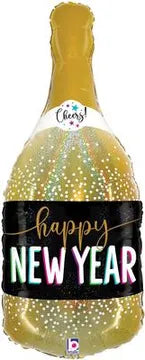 36inch New Year Champagne Holographic Balloon