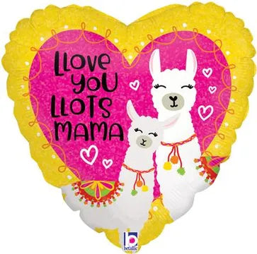 18" Foil Balloon -   Llove You Mama Llama Holographic