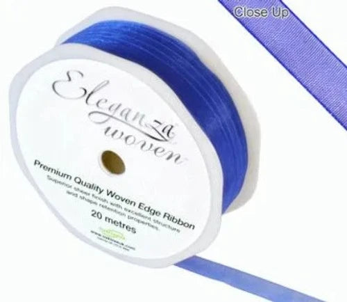 Woven Edge Ribbon 10mm x 20m Royal Blue