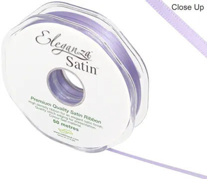3mm x 50m Double Faced Satin Ribbon - Lavender
