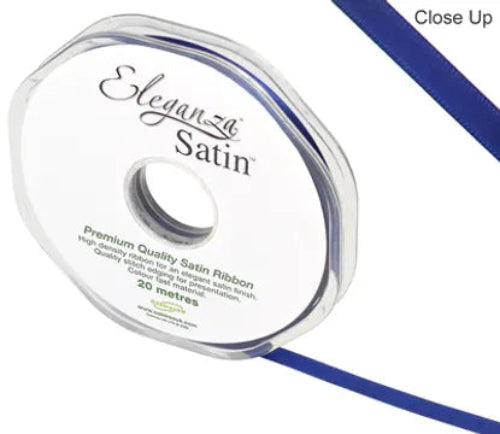 6mm x 20m Double Faced Midnight Blue Ribbon