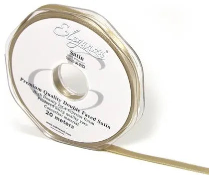 6mm x 20m Double Faced Taupe  Satin Ribbon