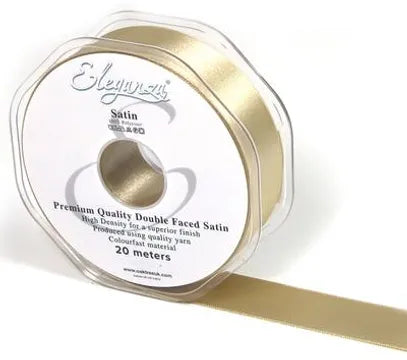 25mm x 20m Double Faced Satin Ribbon Taupe