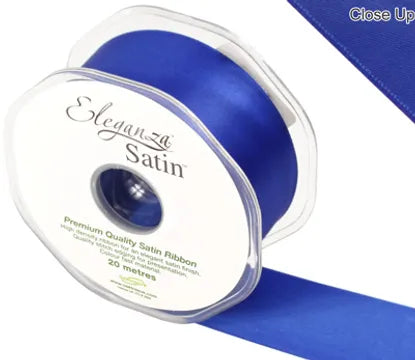 38mm x 20m Double Faced Royal Blue  Satin Ribbon