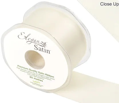 50mm x 20m Double Faced Rose Ivory  Satin Ribbon