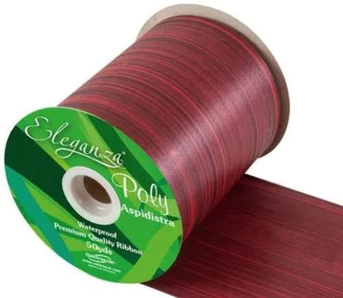 Poly Ribbon Aspidistra 100mm x 50yds Red
