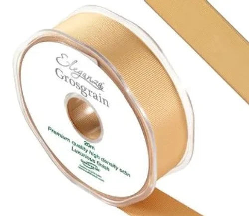 Premium Grosgrain Ribbon 25mm x 20m - Gold