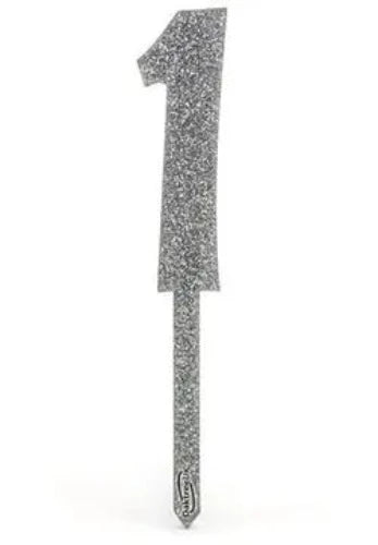 Acrylic Sparkling Fizz Silver Cake Topper No.1