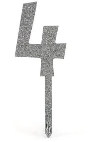 Acrylic Sparkling Fizz Silver Cake Topper No.4