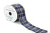 Wired Edge Luxury Tartan Blue Silver Metallic 63mm x 9.1m