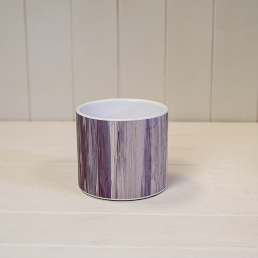 Grey Wood Grain  Ceramic Pot x 12cm