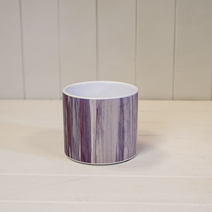 Grey Wood Grain  Ceramic Pot x 12cm