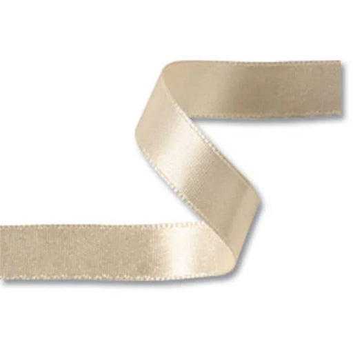 10mm x 20m Double Faced Satin Ribbon - Cream