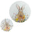 4 x 10cm White Wooden Easter Coasters with Floral Bunny Design