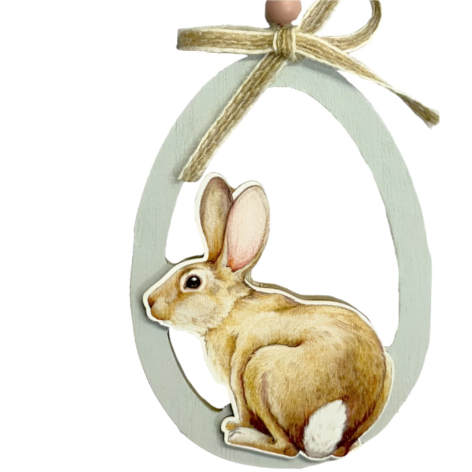 11cm Easter Bunny Egg Hanger - Blue