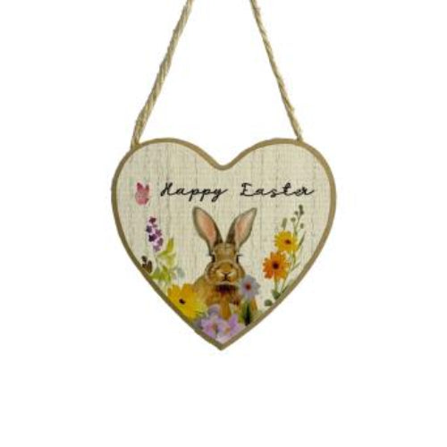 10cm Happy Easter Wooden Heart