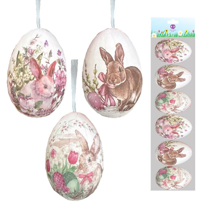 6 x 5.5cm Spring Bunny Hanging Eggs