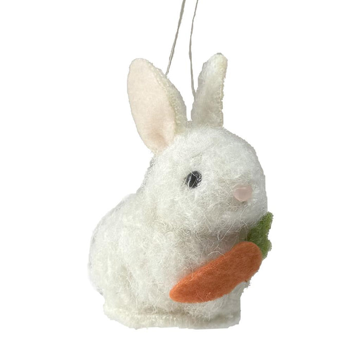 6.5cm Hanging White Bunny