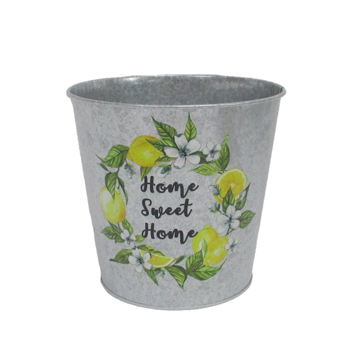 Galvanised Metal Lemon Pot - 17.5cm